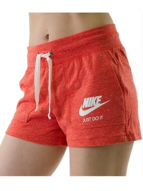 < Nike Red Sweat Shorts With Drawstring & Pockets Size XL >